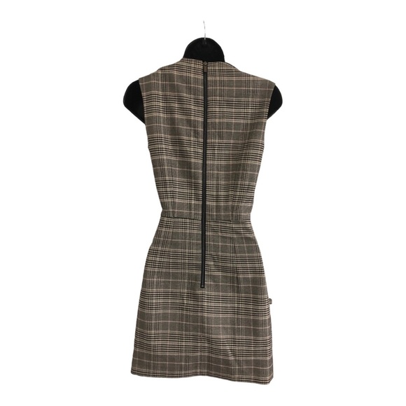French Connection Amati Grey‎ Multi Check Sundae Sleeveless a-line mini Dress - Picture 9 of 12
